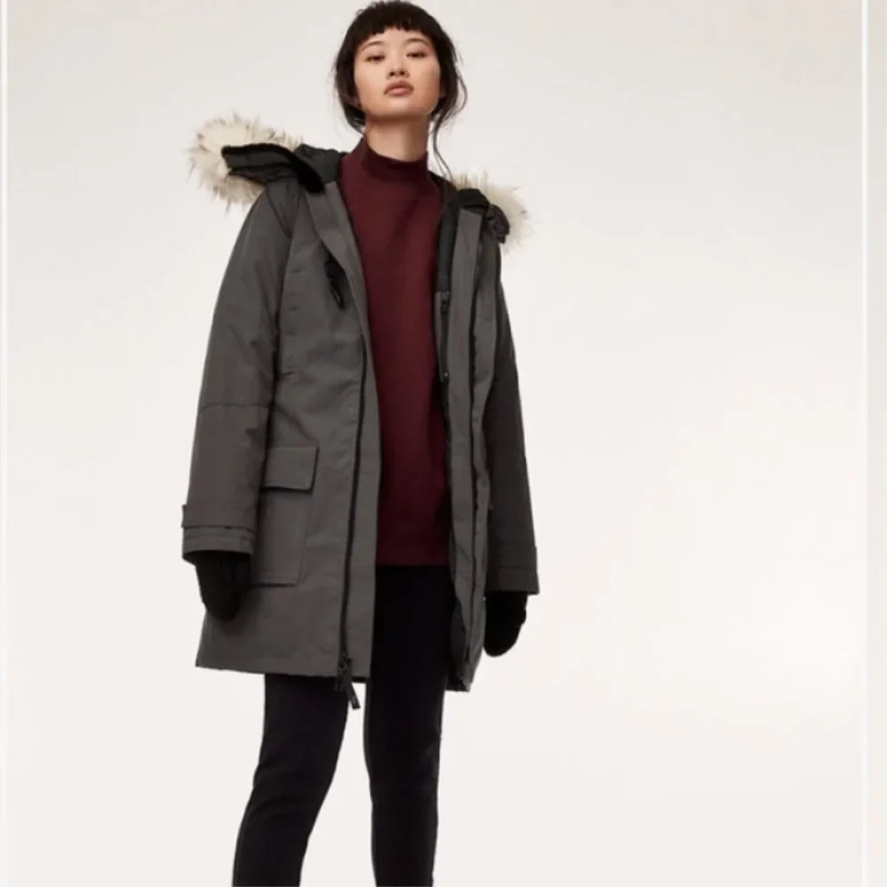 Aritzia Golden by TNA Down Bancroft Parka Grey - Picture 1 of 8
